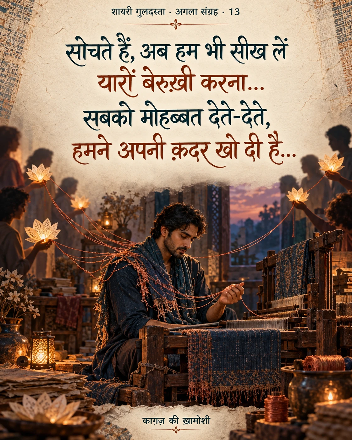 सोचते हैं, अब हम भी सीख लें — सोचते हैं, अब हम भी सीख लें यारों बेरुख़ी करना… सबको मोहब्बत देते-देते, हमने अपन