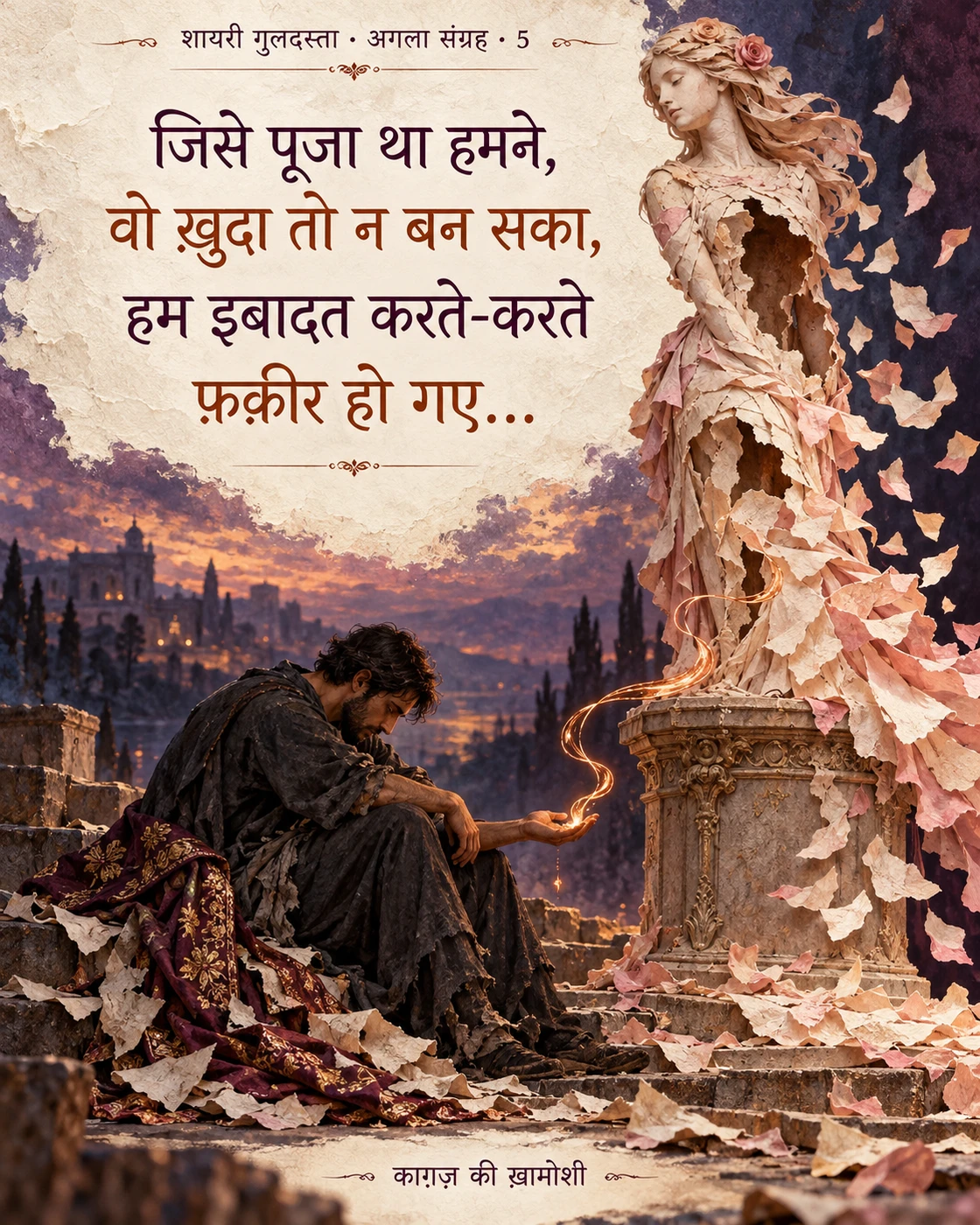 जिसे पूजा था हमने, — जिसे पूजा था हमने, वो ख़ुदा तो न बन सका, हम इबादत करते-करते फ़क़ीर हो गए…