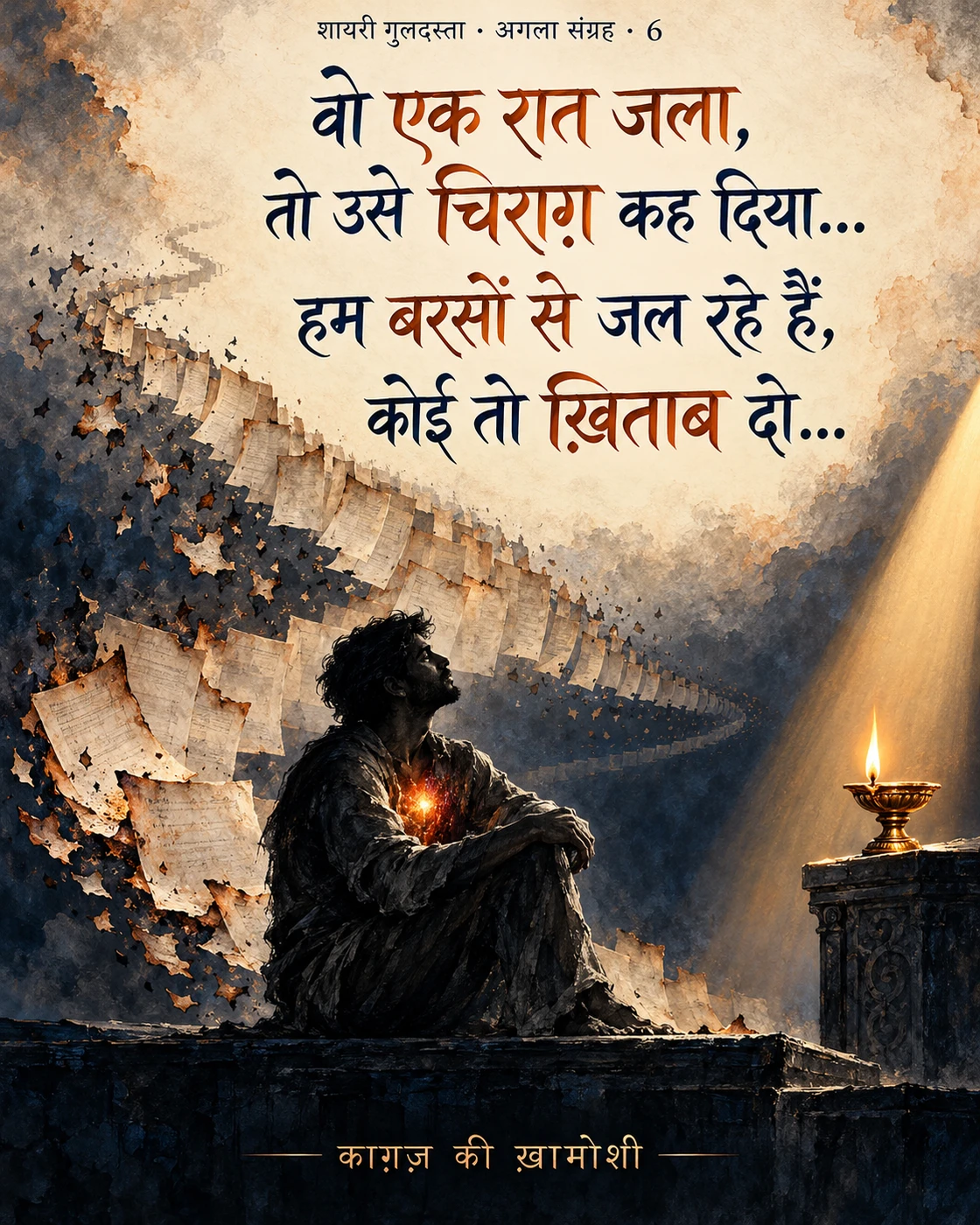 वो एक रात जला, — वो एक रात जला, तो उसे चिराग़ कह दिया… हम बरसों से जल रहे हैं, कोई तो ख़िताब दो…