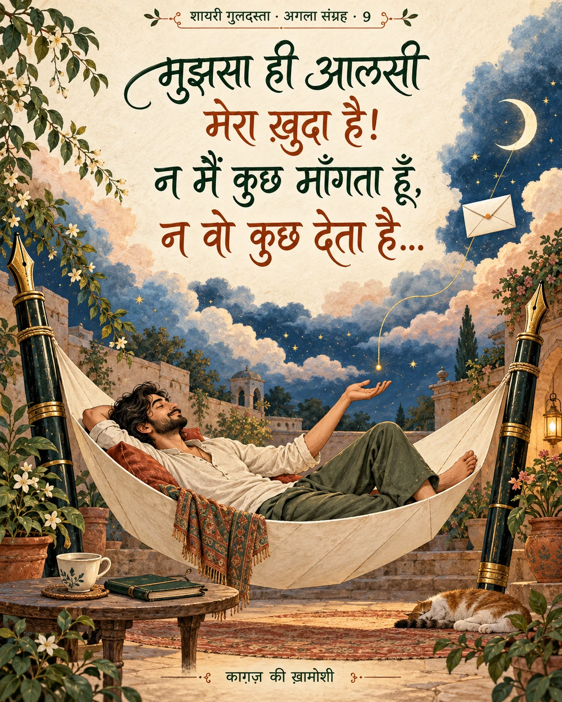 मुझसा ही आलसी — मुझसा ही आलसी मेरा ख़ुदा है! न मैं कुछ माँगता हूँ, न वो कुछ देता है…
