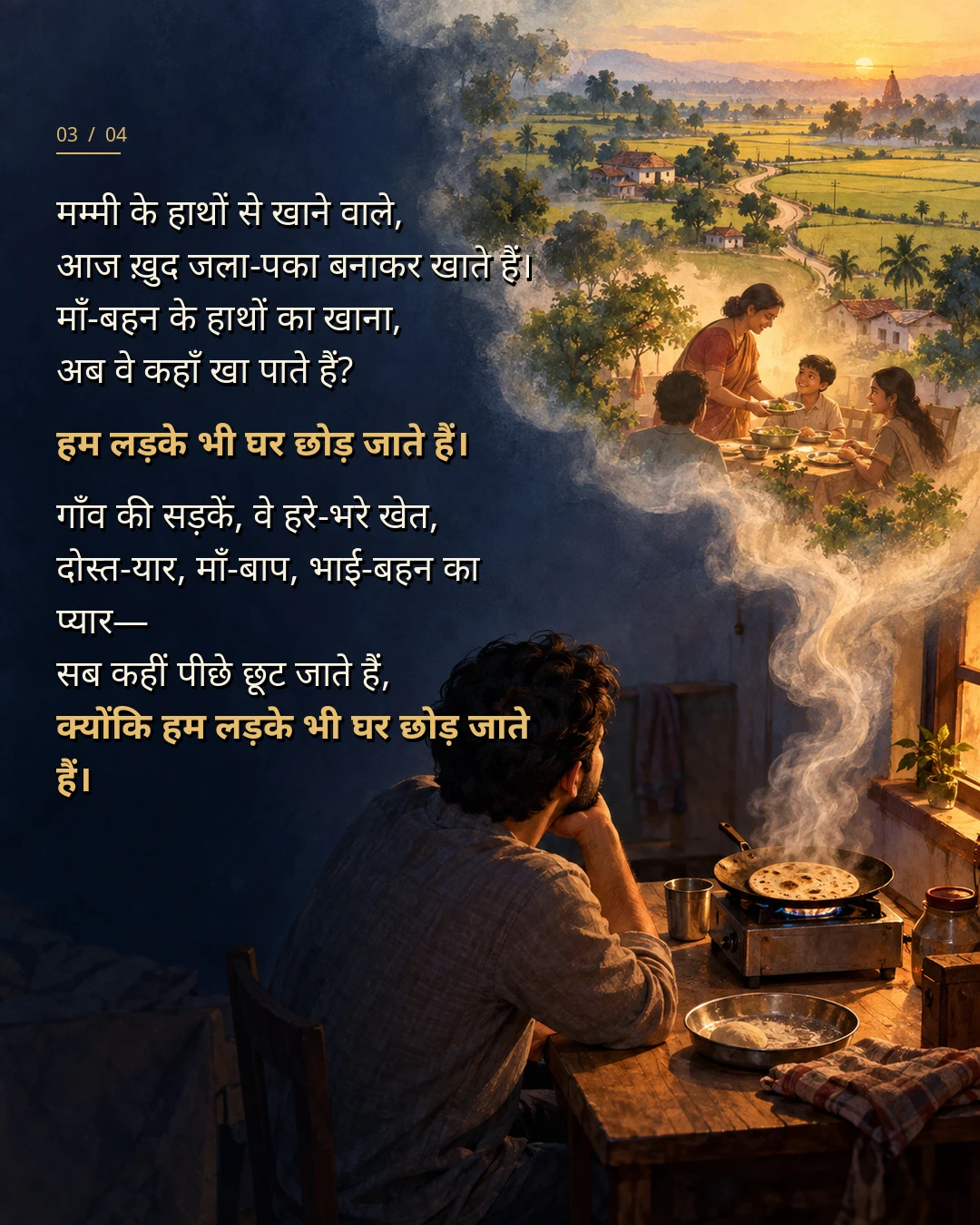 क्योंकि...हम लड़के भी घर छोड़ जाते है... — creative 3
