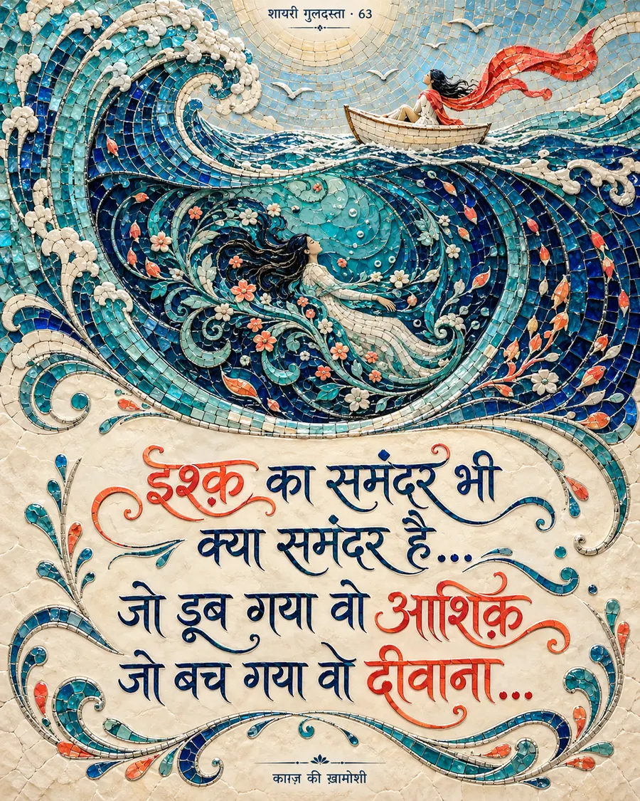 इश्क़ का समंदर भी — इश्क़ का समंदर भी क्या समंदर है… जो डूब गया वो आशिक़ जो बच गया वो दीवाना…