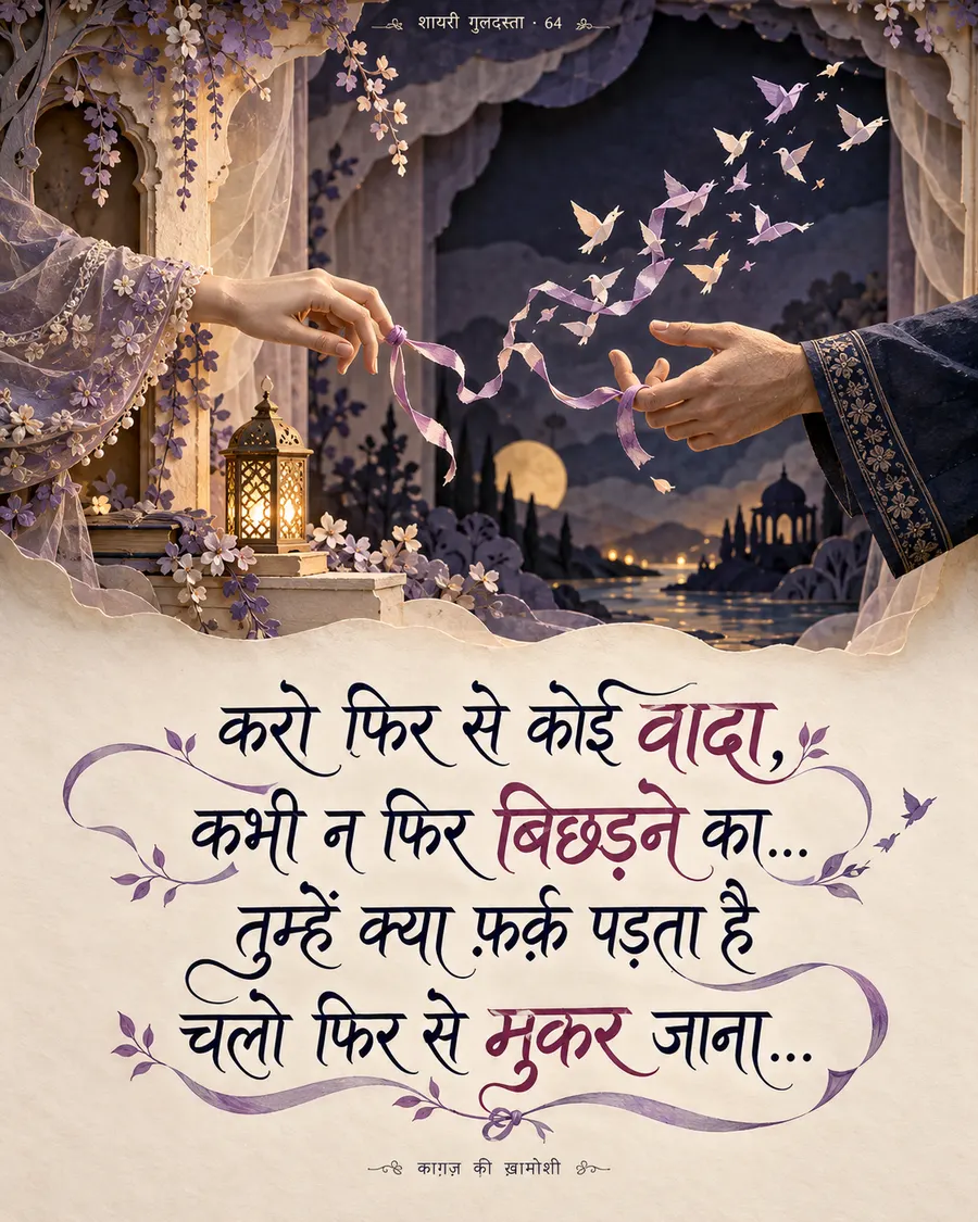 करो फिर से कोई वादा, — करो फिर से कोई वादा, कभी न फिर बिछड़ने का… तुम्हें क्या फ़र्क़ पड़ता है चलो फिर 