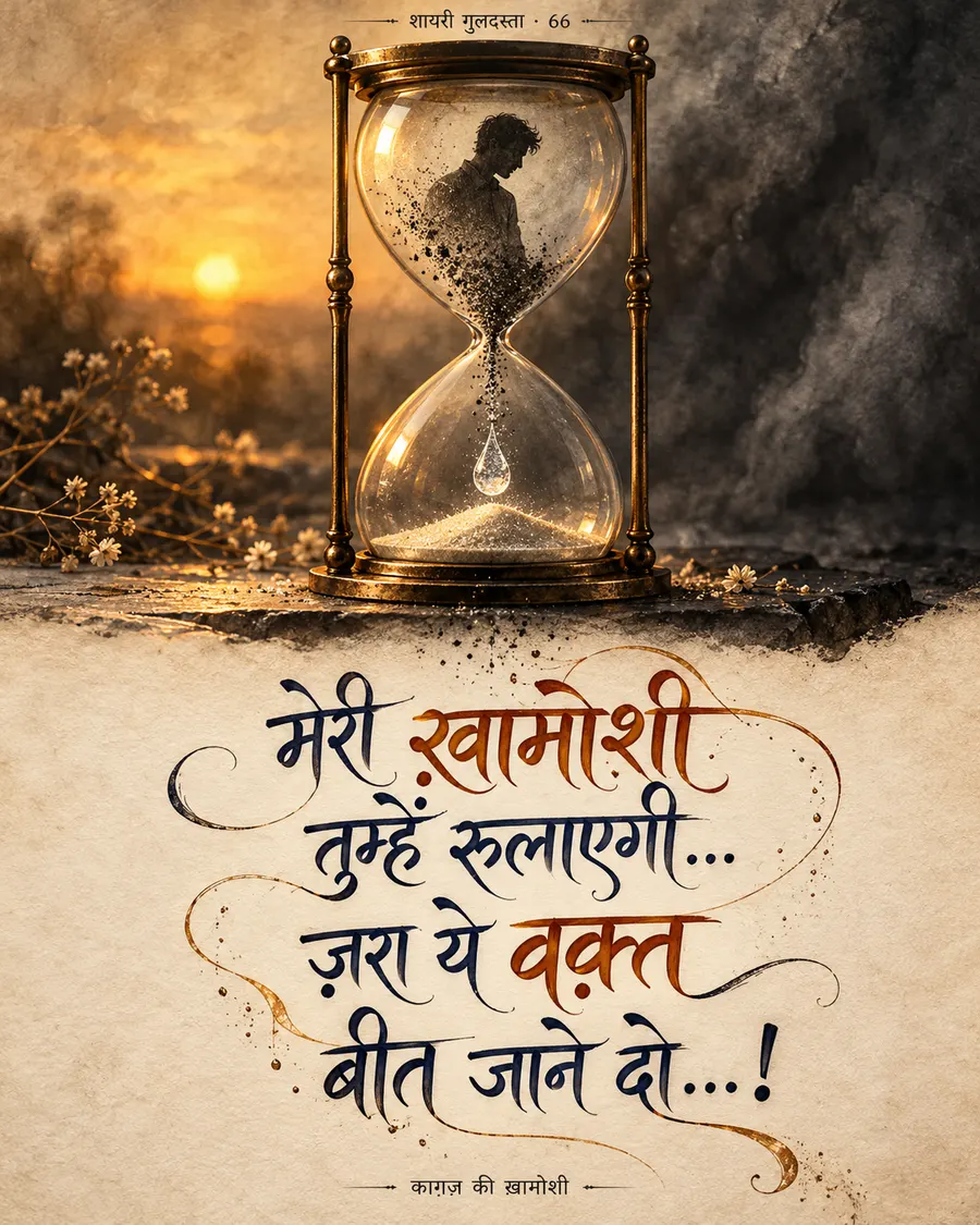मेरी ख़ामोशी — मेरी ख़ामोशी तुम्हें रुलाएगी… ज़रा ये वक़्त बीत जाने दो…!