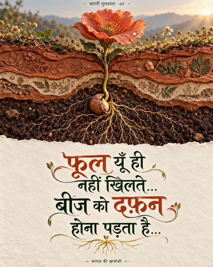 फूल यूँ ही — फूल यूँ ही नहीं खिलते… बीज को दफ़न होना पड़ता है…