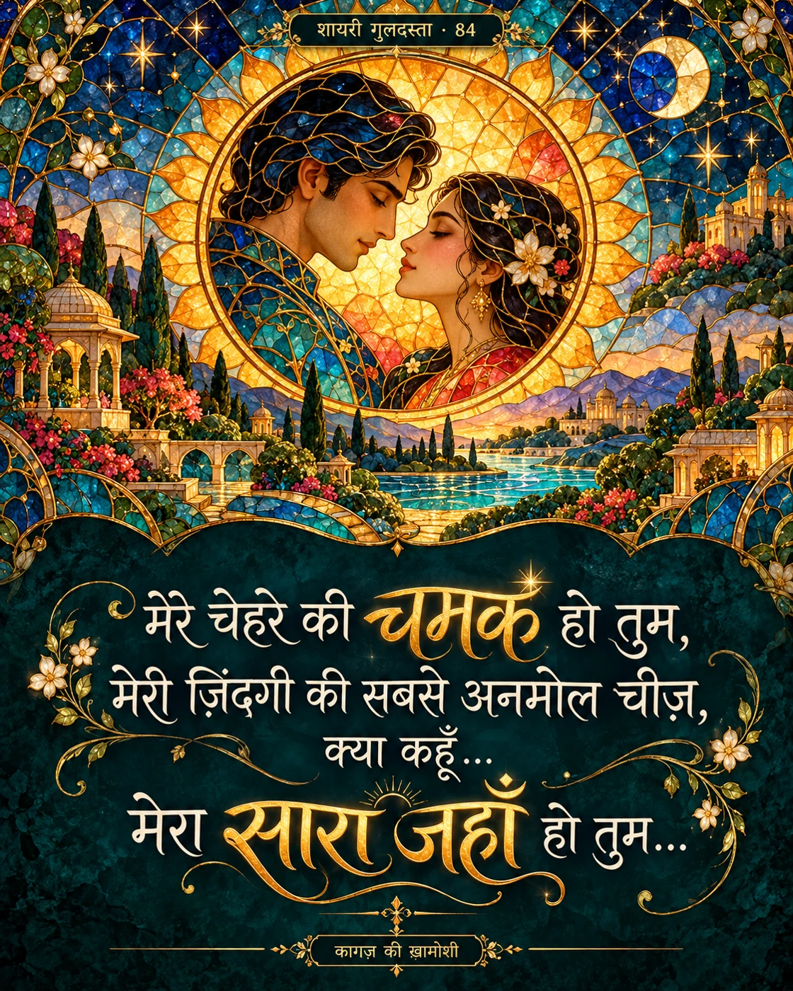 मेरे चेहरे की चमक हो तुम… — मेरे चेहरे की चमक हो तुम… मेरी ज़िंदगी की सबसे अनमोल चीज़… क्या कहूँ, मेरा सारा 