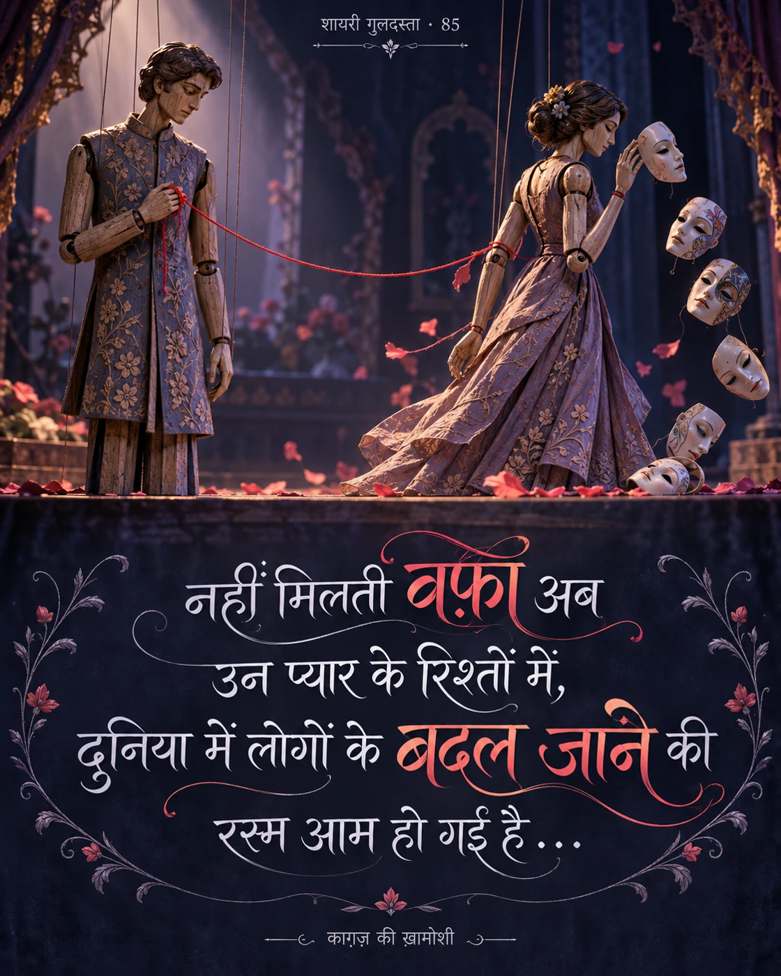 नहीं मिलती वफ़ा अब उन प्यार के रिश्तों में… — नहीं मिलती वफ़ा अब उन प्यार के रिश्तों में… दुनिया में लोगों के बदल जाने की रस्म