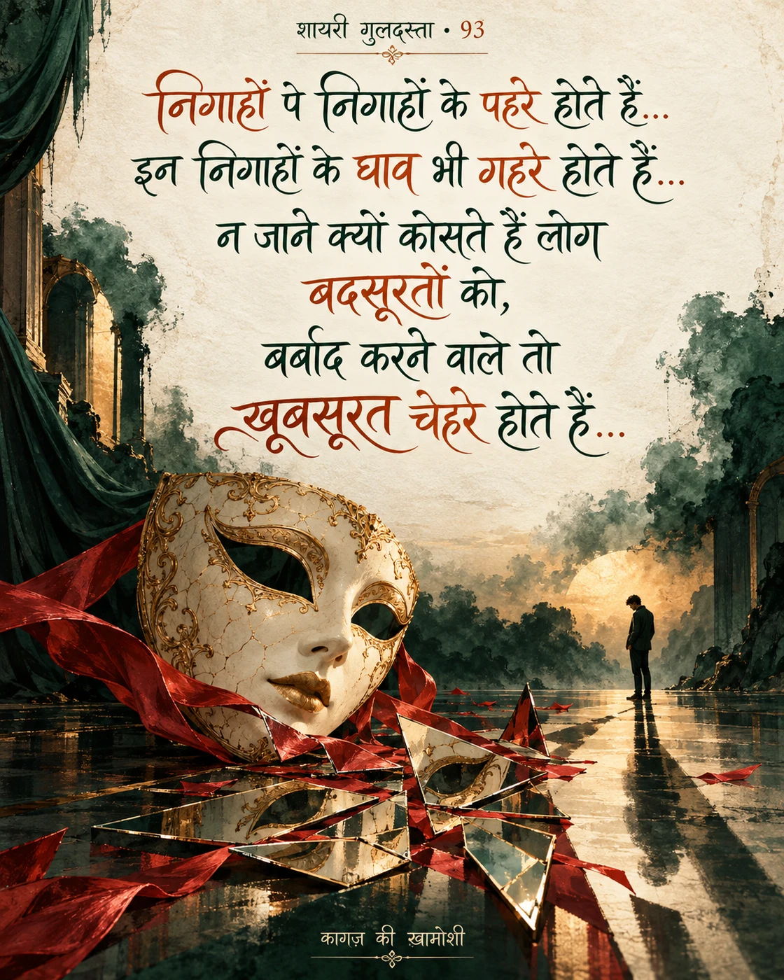निगाहों पे निगाहों के पहरे होते हैं… — निगाहों पे निगाहों के पहरे होते हैं… इन निगाहों के घाव भी गहरे होते हैं… न जाने 