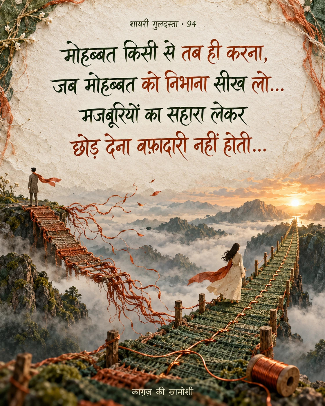 मोहब्बत किसी से तब ही करना, — मोहब्बत किसी से तब ही करना, जब मोहब्बत को निभाना सीख लो… मजबूरियों का सहारा लेकर